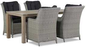 Tuinset 4 personen 180 cm Wicker Grijs Garden Collections Buckingham/Bristol