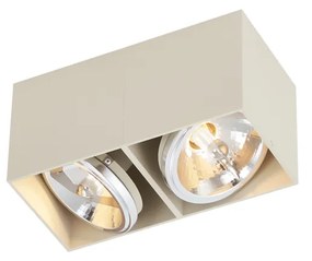 Moderne opbouwSpot / Opbouwspot / Plafondspot beige G9 draai- en kantelbaar 2-lichts - Box Modern G9 Binnenverlichting Lamp