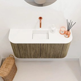 Mondiaz Joya 85cm toiletmeubel ronding links/rechts dusk met wastafel faye midden zonder kraangat talc