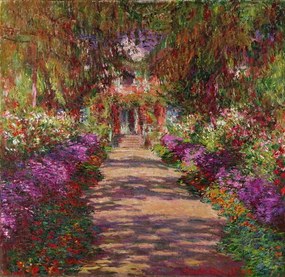 Monet, Claude - Kunstdruk A Pathway in Monet's Garden, Giverny, 1902, (40 x 40 cm)