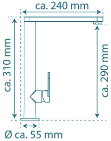 Schutte CHICAGO ééngreepsmengkraan keuken, chroom