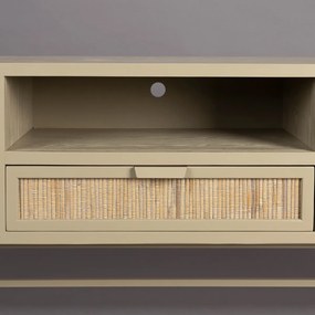 Dutchbone Yasu Beige Tv-meubel Met Rotan Deuren - 148x38x60cm.