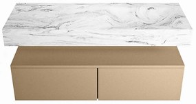 Mondiaz Alan DLux badmeubel 120cm oro 2 lades met wastafel glace rechts zonder kraangat