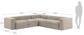 Kave Home Blok Moderne Hoekbank - Uni Beige - 320x320