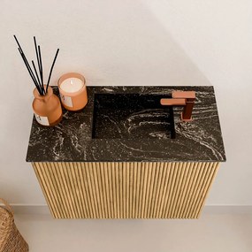 Mondiaz Joya DLux 50cm toiletmeubel oak met wastafel faye rechts 1 kraangat lava