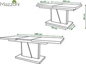 NOIR artisan eiken / beige, salontafel, uitschuifbaar