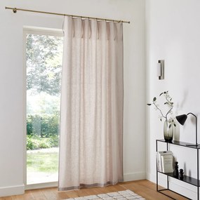 Gordijn in halflinnen afgewerkt met strikjes en oogjes, Lincot