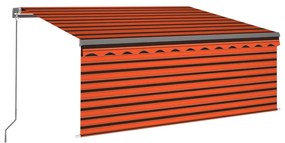 vidaXL Luifel handmatig uittrekbaar rolgordijn 3x2,5 m oranje en bruin