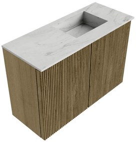 Mondiaz Joya DLux 60cm toiletmeubel dusk met wastafel faye rechts 1 kraangat opalo