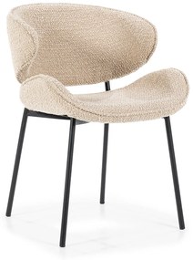 Eleonora Tess Boucle Eetkamerstoel Ronde Rug Zandkleur