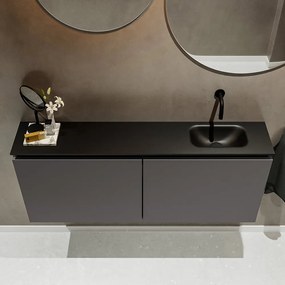 Mondiaz Ture 120cm toiletmeubel dark grey met wastafel urban rechts geen kraangat