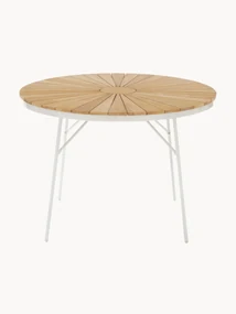 Ronde tuintafel Ellen met teakhouten tafelblad, in verschillende formaten