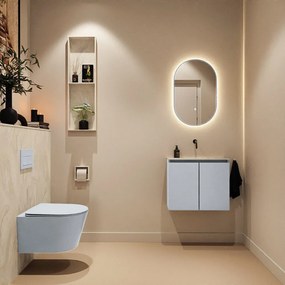 Mondiaz Ture DLux toiletmeubel 60cm clay met wastafel ostra midden zonder kraangat