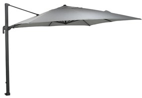 Garden Impressions Hawaii Big Pole zweefparasol 350x350 cm - donker grijs frame - licht grijs doek
