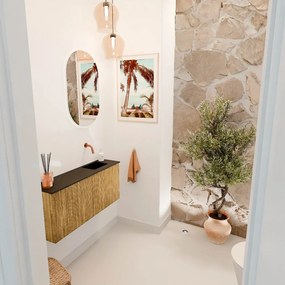 Mondiaz Joya 90cm toiletmeubel oak met wastafel faye rechts zonder kraangat urban