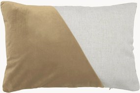 Fluwelen kussenhoes Inger met linnenlook decoratie