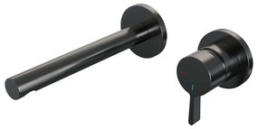 Brauer Gunmetal Edition ColdStart wastafelkraan inbouw rechte uitloop en rozetten model E1 gunmetal geborsteld PVD