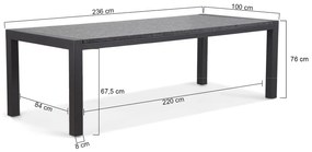 Hartman Royal Club/Edmonton 240 cm dining tuinset 7-delig