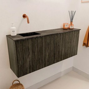 Mondiaz Joya DLux 100cm toiletmeubel shadow met wastafel faye links zonder kraangat lava