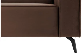 Goossens Basic Hoekbank Edolo bruin, stof, urban industrieel met ligelement links