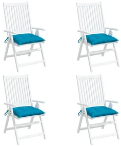 vidaXL Stoelkussens 4 st 40x40x7 cm stof lichtblauw