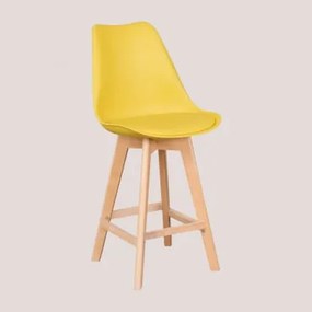 Nordic Hoge Kruk Met Kunstleren Kussen Geel – Curry & ↑65 Cm - Sklum