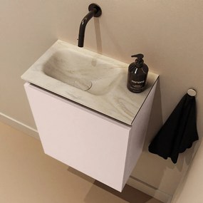 Mondiaz Ture DLux toiletmeubel 40cm rosee met wastafel ostra links zonder kraangat