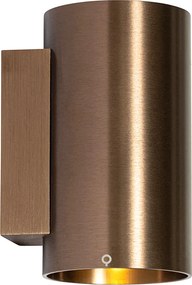 Smart wandlamp donkerbrons rond 2-lichts incl. 2 Wifi GU10 50mm - Sandy