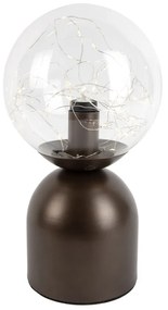 Hotel chique tafellamp donkerbrons met helder glas incl. E27 lichtsnoer - Pallon TrendHotel chique E27 bol / globe / rond Binnenverlichting Lamp