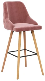 vidaXL Barkrukken 2 st fluweel roze