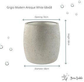 Pot Grigio Modern Antique White