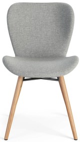 ALTEA Grijs (stof Rio 180)/poten natuur eiken – MODERNE STOEL VOOR WOONKAMER/EETKAMER/KEUKEN/KANTOOR