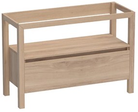 BRAUER Staand Wastafelonderkast - 120x46x80cm - 1 greeploos lade - uitsparing - hout - Smoked oak 10064SOG