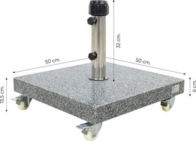 Platinum Riva stokparasol 2,5 m. rond - Olive met voet en hoes