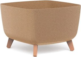Prosperplast Gracia Square Eco Wood Bloempot - 39 cm - Eco Wit - Op poten
