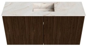 Mondiaz Joya DLux 80cm toiletmeubel walnut met wastafel faye midden zonder kraangat frappe