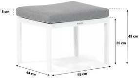 Stoel en Bank Loungeset 4 personen Aluminium Wit  Lifestyle Garden Furniture Palazzo/Brighton