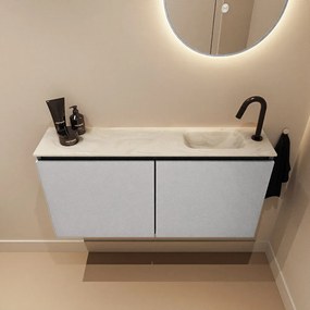 Mondiaz Ture DLux toiletmeubel 100cm plata met wastafel ostra rechts met kraangat