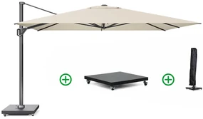 Platinum Challenger zweefparasol 4x3m T1 (incl. voet en hoes) champagne