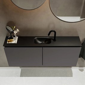 Mondiaz Ture 120cm toiletmeubel dark grey met wastafel urban midden 1 kraangat