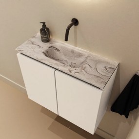 Mondiaz Ture DLux toiletmeubel 60cm talc met wastafel glace midden zonder kraangat