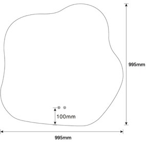 Best Design Blub organische spiegel met spiegelverwarming 100x100cm