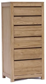 Tower Living Ladekast Teakhout Met 6 Lades Corona - 60x46x130cm.