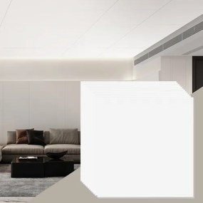 VEVOR Plafondtegels, 12 stuks 24 x 24 inch, systeemplafondtegels gemaakt van hoogwaardig PVC-schuim, brandwerend, goede flexibiliteit en eenvoudige installatie, plafondbekleding voor thuis-/kantoordecoratie, glad wit