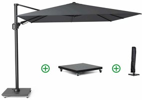 Platinum Challenger zweefparasol 3x3mT2 premium (incl. voet en hoes) faded black