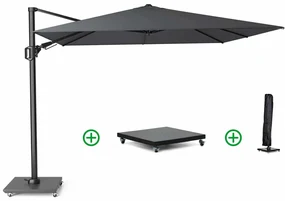 Platinum Challenger zweefparasol 3x3mT2 premium (incl. voet en hoes) faded black