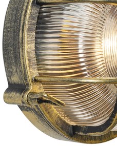 Buiten wand- en plafondlamp antiek goud rond IP44 - Noutica Industriele / Industrie / Industrial E27 IP44 Buitenverlichting