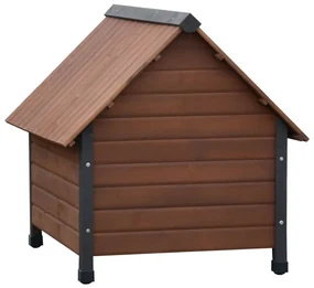 @Pet Hondenhok met kunststof flappen Rustique 76x76x72 cm bruin