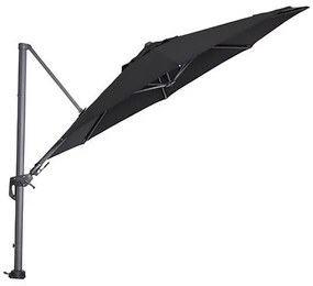 GI Hawaii zweefparasol 350 cm. - zwart - met voet en hoes