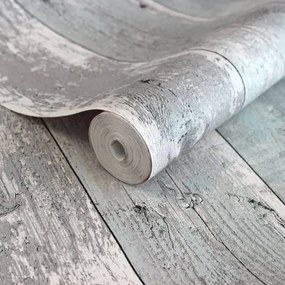 Noordwand Topchic Behang Wooden Planks grijs en blauw